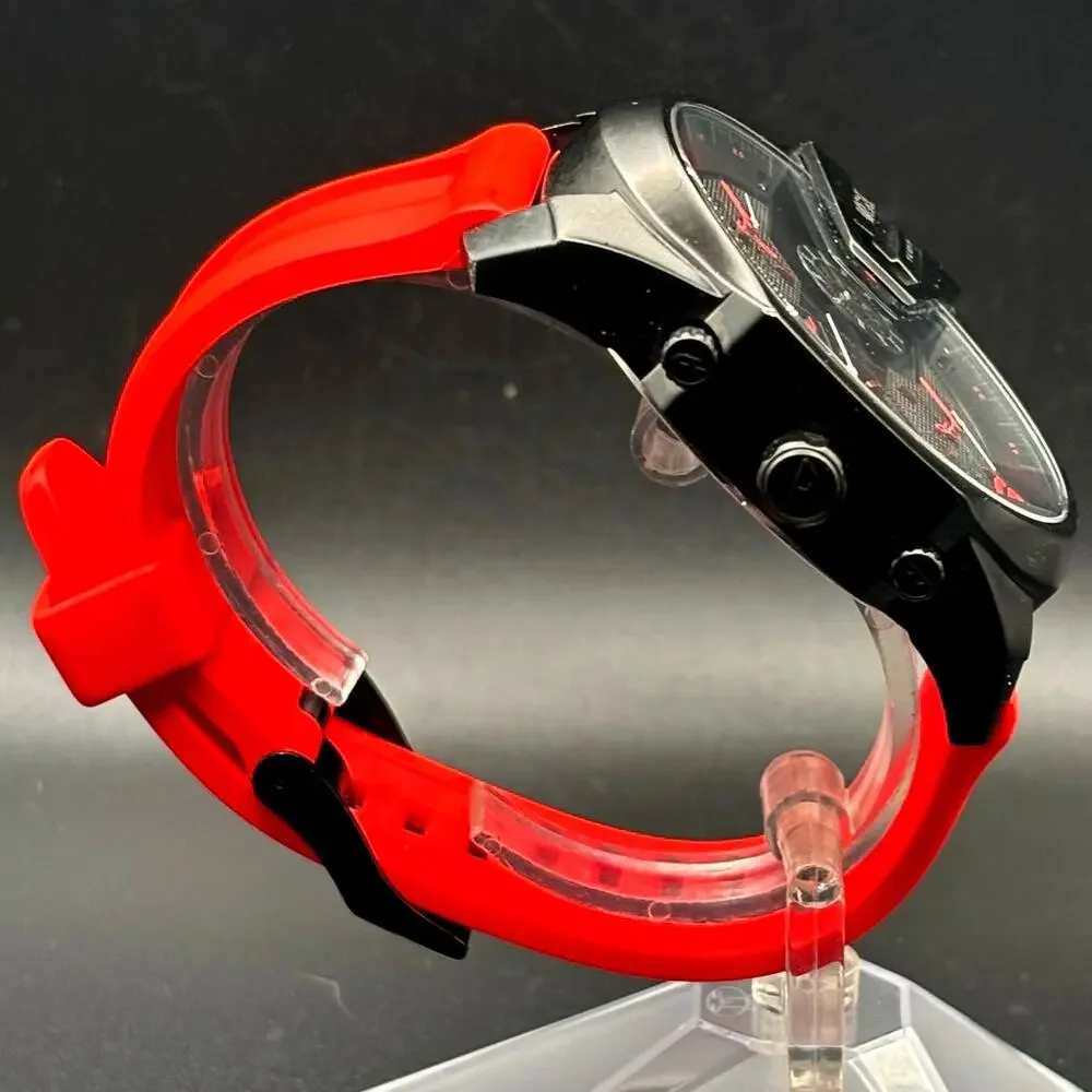 Diesel Uber Chief DZ7466 Four Time Zone Black Red 54mm Men’s Watch